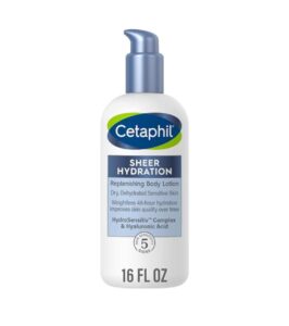 Cetaphil Sheer Hydration Replenishing Body Lotion – 16 fl oz | Lightweight, 48-Hour Hydration with Hyaluronic Acid