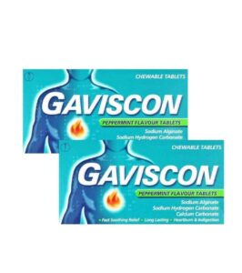 Gaviscon Peppermint Chewable Tablets – Fast & Long-Lasting Relief for Heartburn and Indigestion