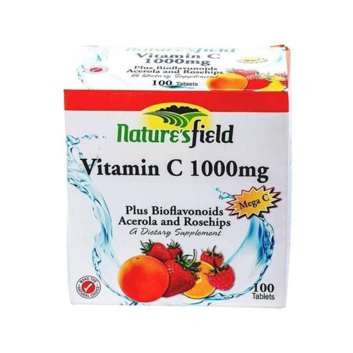 Nature's Field Vitamin C 100mg tablet- Health Hub Pharmacy (1) Nature's Field Vitamin C 100mg tablet- Health Hub Pharmacy (1)