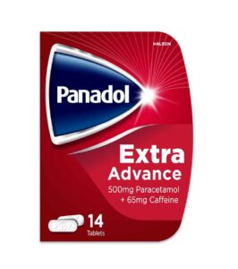 Panadol Extra Advance – 14 Tablets | 500mg Paracetamol + 65mg Caffeine | Fast & Effective Pain Relief