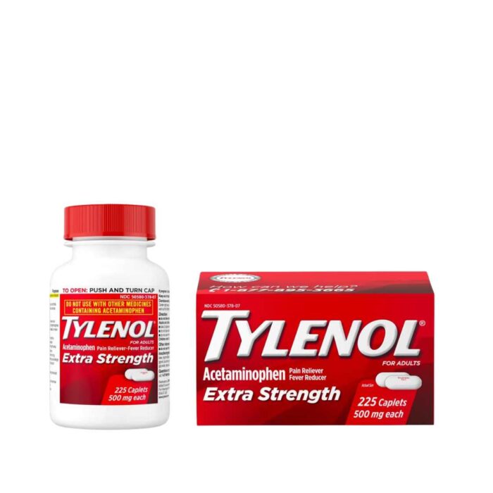Tylenol Extra Strength Caplets – 500mg– Health Hub Pharmacy (95 x 107 mm) (1)
