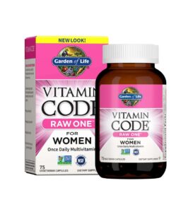 Garden of Life Vitamin Code RAW ONE for Women – Once Daily Whole Food Multivitamin, 75 Vegetarian Capsules | Non-GMO, Gluten-Free, Nutrient-Rich Women’s Supplement
