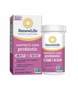 RenewLife Women’s Care Probiotic – 25 Billion CFU, 12 Strains – 30 Vegetarian Capsules | Vaginal, Urinary, Digestive & Immune Health Support