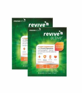 Revive Active Super Supplement – Tropical Flavour, 26 Active Ingredients, CoQ10 & L-Arginine – 30 Sachets